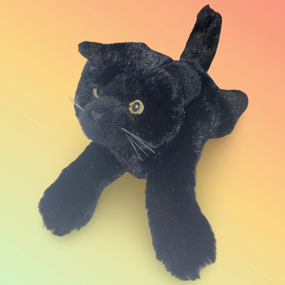 Douglas Cuddle Toys Tug Black Cat Halloween Plush 4507 Stuffed Animal 14"\